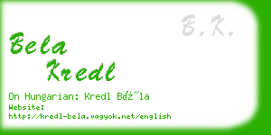 bela kredl business card